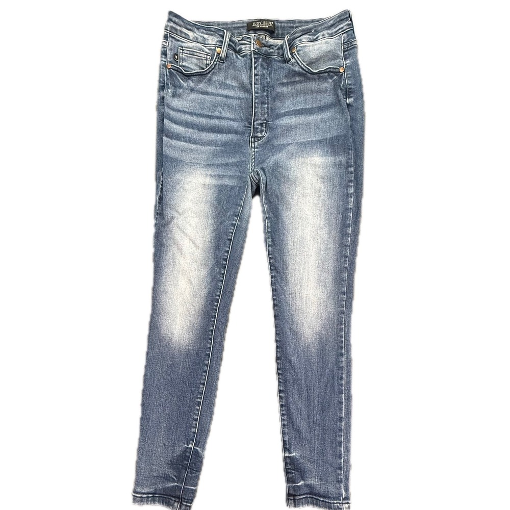 JUDY BLUE JB88525 Women's Sz 13 31 High Rise Skinny Jeans Medium Wash Distressed